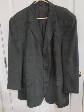 Bert Pulitzer Vintage SupraSuede 3-Button Blazer Sport Coat Olive Green 50L